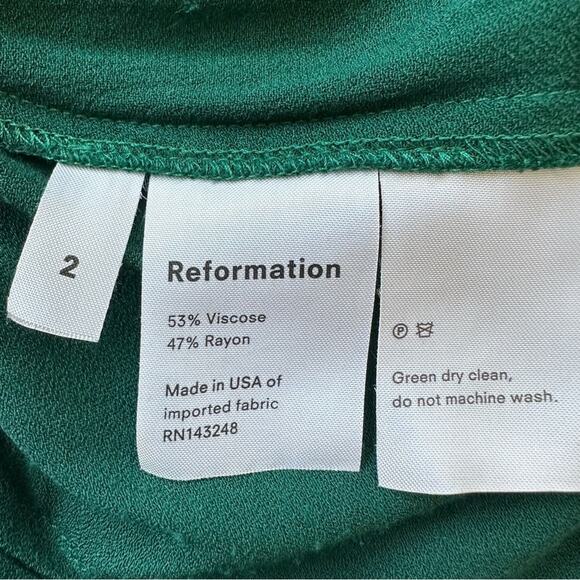 Reformation Mayer Jumpsuit in Emerald Green Size 2 - Picture 7 of 12